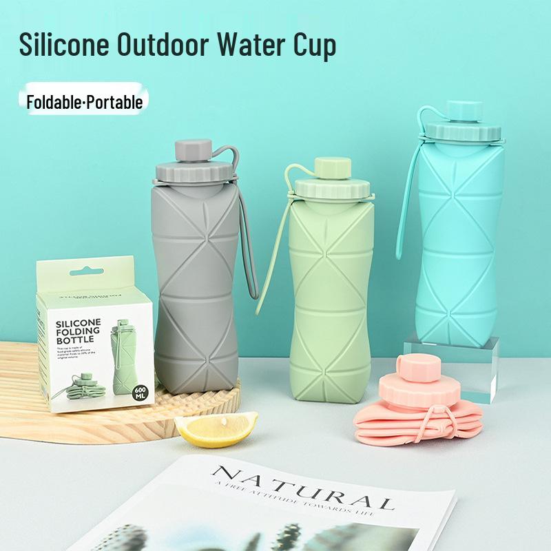 Foldable Silicone Water Bottle - Portable, Large Capacity, Telescopic for Travel and Outdoor Sports