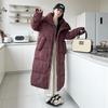 Down and Padded Jacket Women's 2025 Autumn/winter New Korean Version Plus-size Hooded Loose Pie Overcomes Long Padded Jacket
