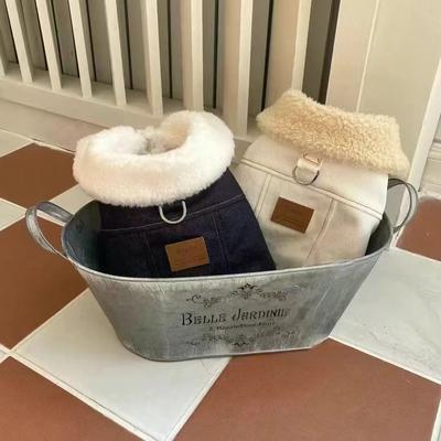 Obojek pro domácí mazlíčky Jehněčí bunda Trakce Zesílená Psí Malý pes Parky Oblečení pro domácí mazlíčky Jehněčí Psí Džínové Štěněcí Oblečení pro Malé psy