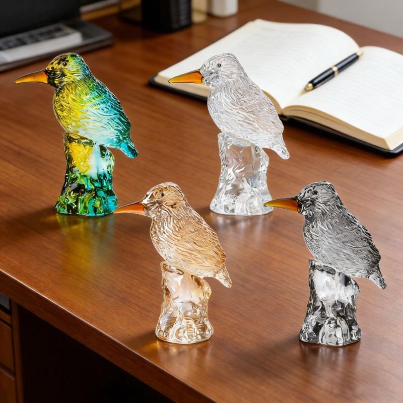 Bird Animal Figurine Handmade Crystal Home Modern Bird Decoration Home Glass Animal Figure Decoration Accessories