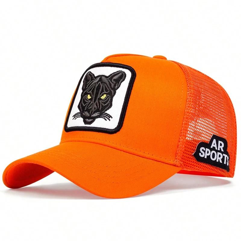 Unisex Cat Embroidery Baseball Net Caps Spring Summer Outdoor Adjustable Casual Hats Sunscreen Hat