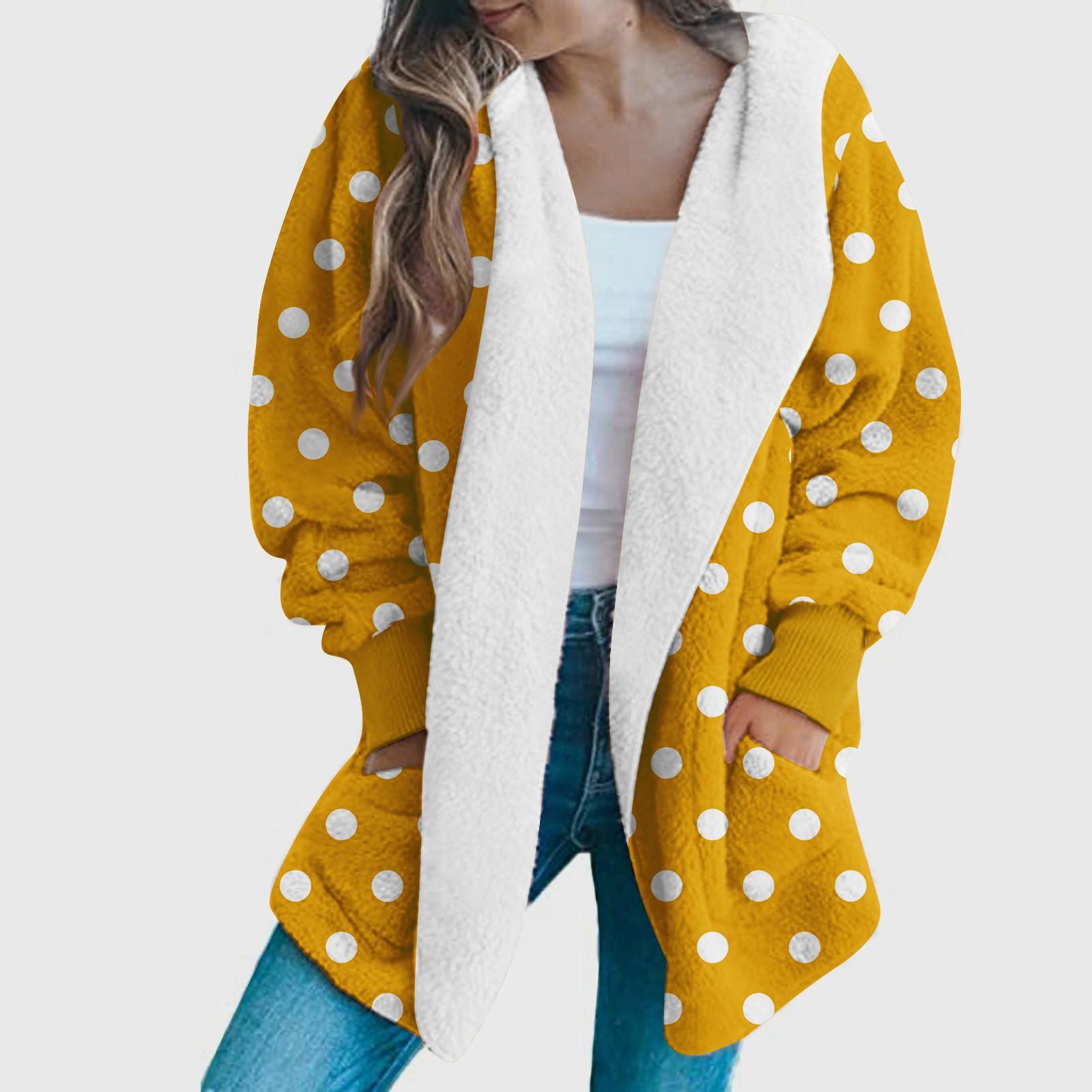 

Модный женский длинный рукав вязаный и зимний кардиган свитер однотонное пальто XL жёлтый