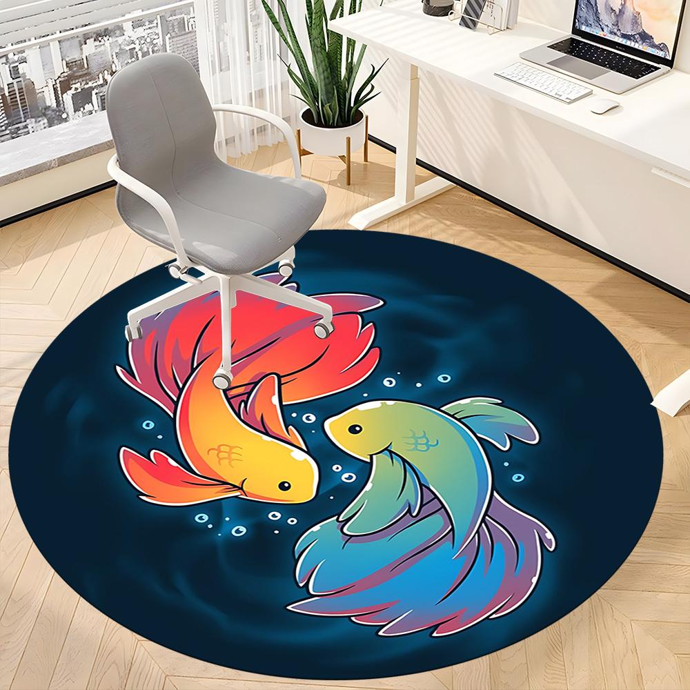 1pc Koi Fish Sticker Chair Carpet for Office, Soft Flannel Throw Mat, Perfect for Office,Holiday Party Decoration Choice yy251113119