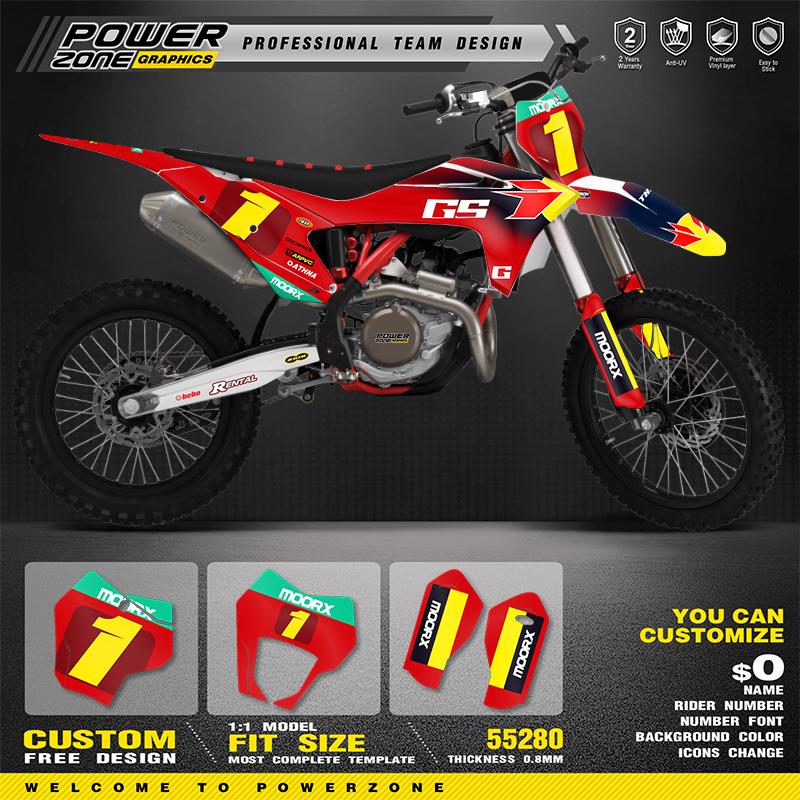 PowerZone  For GASGAS EC MC Custom Team Graphics Backgrounds Decals Stickers Kit For GASGAS EC MC 2021 2022 2023 41