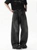 American washed retro cleanfit straight jeans men's trendy brand loose autumn straight mopping long pants