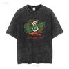 Staropramen Tschechisches Bier Abgenutztes Etikettenmuster T-Shirt vintage Gewaschenes Lässiges Oberteil Für Den Täglichen Gebrauch streetwear Grafik Stilvoll