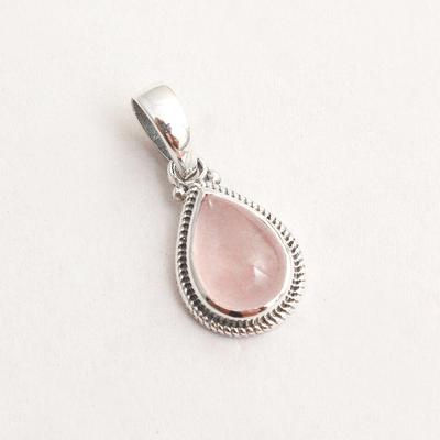 Rozenkwarts Edelsteen Vrouwen Hanger 925 Sterling Zilver Handgemaakte Sieraden