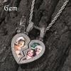 Hip-hop Ancient Cute Magnet Heart Photo Pendant Necklace Fashionable Copper Inlaid Zircon Personalized DIY Photo Pendant