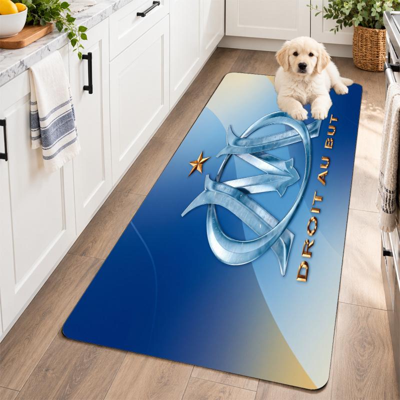 Flannel Kitchen Mat Olympique Lyonnais FC Soft Area Rug Non Slip Floor Carpet Home Decoration