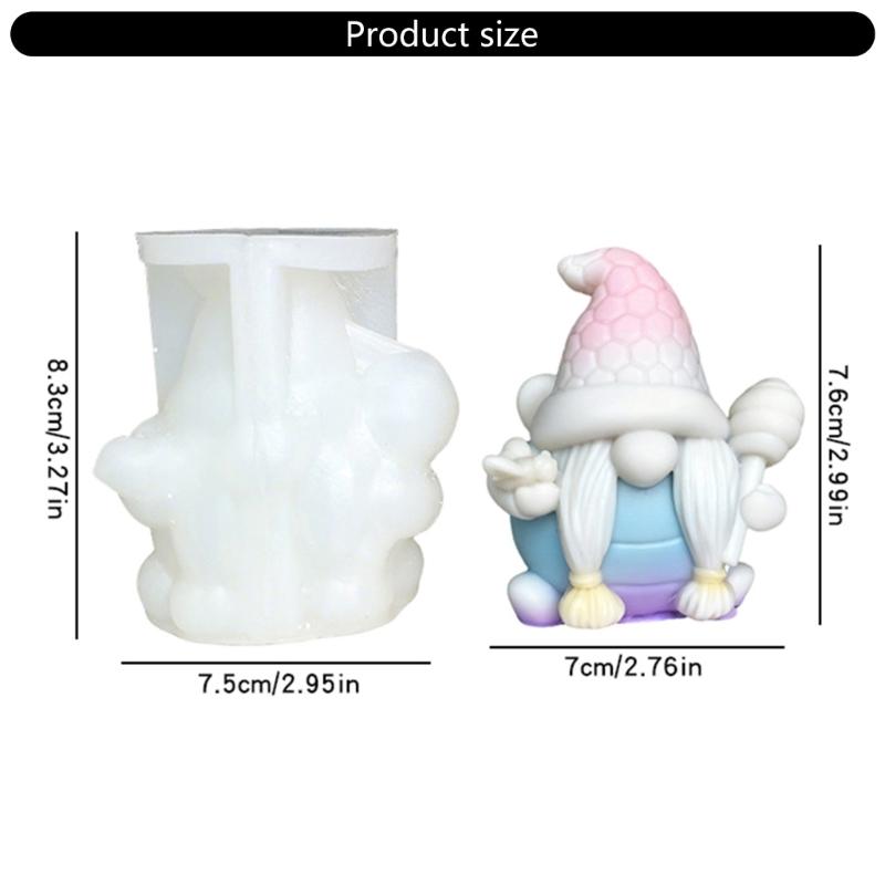 Christmas Theme Candle Silicone Mold Santa Dwarf Silicone Mould Heat Resistant For Candle Soap Christmas Decoration