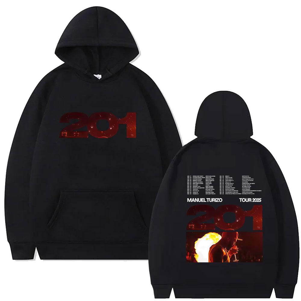 Manuel Turizo Album 201 Tour Hoodie Men Hip Hop Fashion Oversized Pullover Hoodies Men's Casual Cotton Vintage Sweatshirt