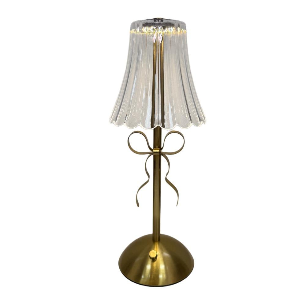 Creative Nordic Style Bowknot Table Lamp Touch Control Vintage Metal Reading Lamp Wireless Portable Atmosphere Lamp Bar Decor
