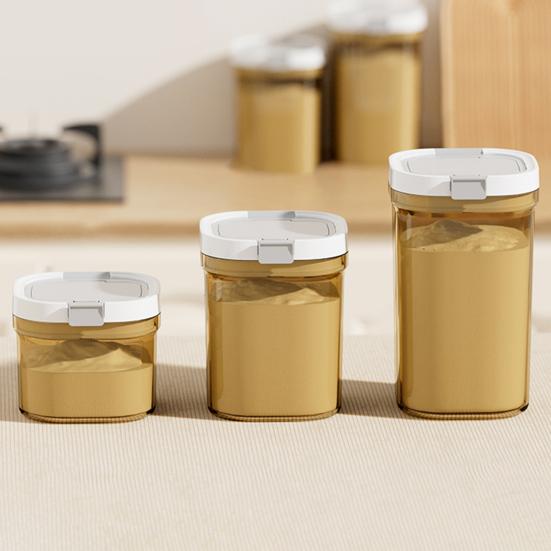 Sealed Milk Powder Jar Transparent Flour Canister Airtight Cereal Container with Scoop Leakproof Food Storage Jar for Cupboard Countertop Pantry