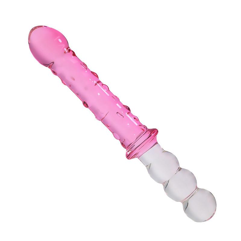 Oversized Crystal Glass Penis Anal Beads Two-in-One Sex Tools Sex Toys for Women Masturbation Devices