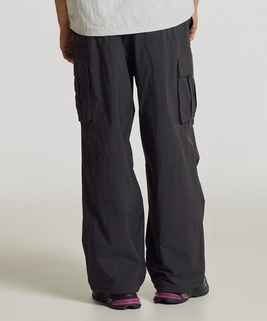 Nyuballanseu Nbntg31513 / Uni Frozen Cotton-Like Cargo Wide Pants (Charcoal)