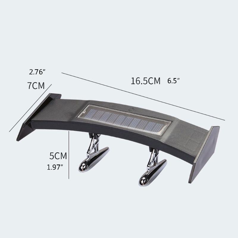 Adjustable Solar LED Rear Spoiler Wing Racing Flashing Lamp Air Deflector Decor