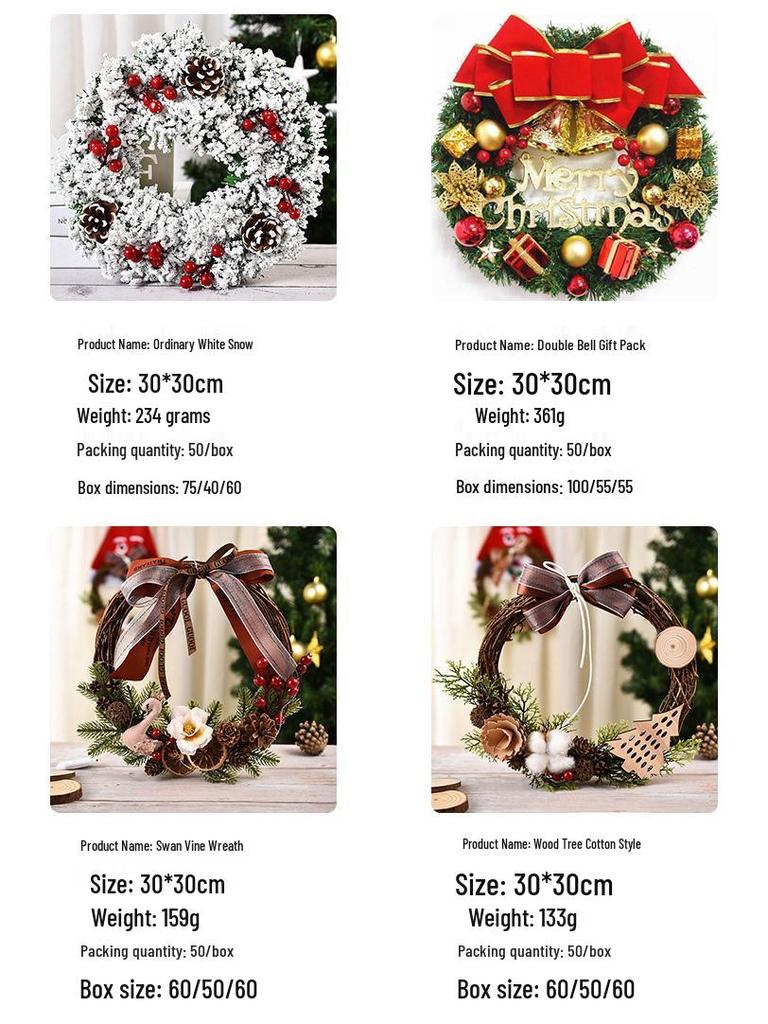 Love of the Harbor Christmas Rattan Wreath for Window or Door Display
