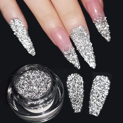 Diamanti Polvere per unghie Riflessione Abbagliante Party Art Decorazione fai da te Zucchero Gel Smalto Cromo Scintillante Flash Disco Pigmento