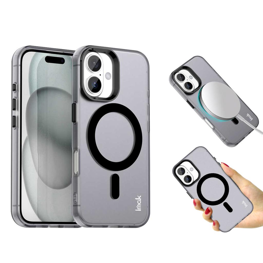 IMAK For iPhone 16 Case Compatible with MagSafe Candy Color Anti Drop TPU+PET Back Cover