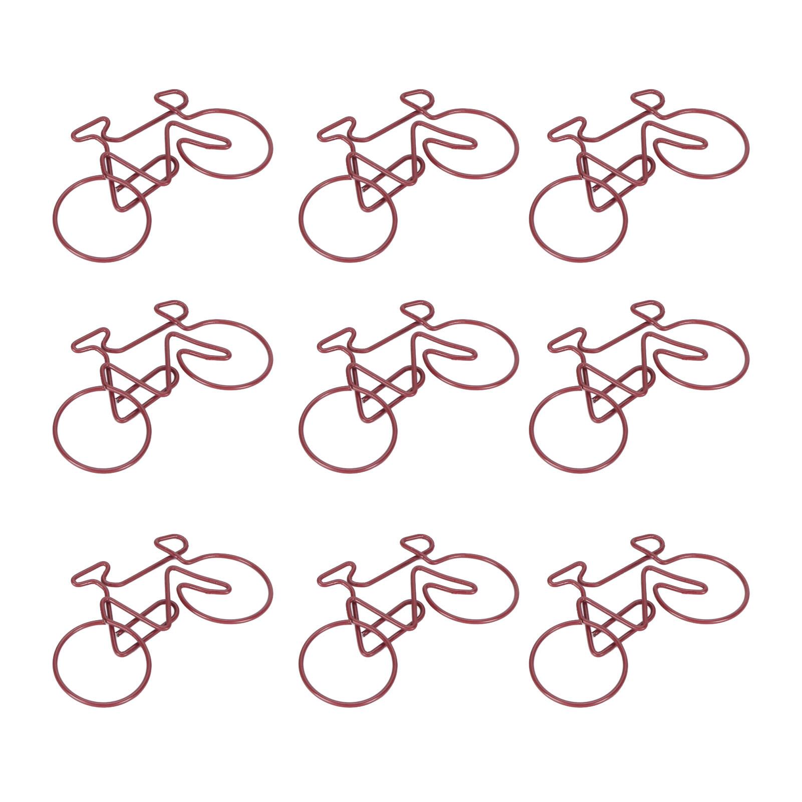 100uds Clips para Papel Multiusos Lindos con Forma de Bicicleta Proceso de Galvanoplastia Mini Clips Metálicos para Hogar Escuela Oficina brown