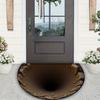 3D Optical Illusion Rug Realistic Hole Floor Mat Bottomless Pit Semi-Circular Doormat Anti-Slip Rug for Entrance Living Room Bedroom Decor