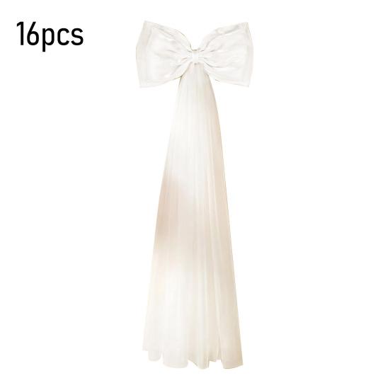 16Pcs/Set Large Bow Kit Giant Pink White Bow with Mini Bows DIY Satin Tulle Bow Wedding Bridal Baby Shower Birthday Party Wall Hanging
