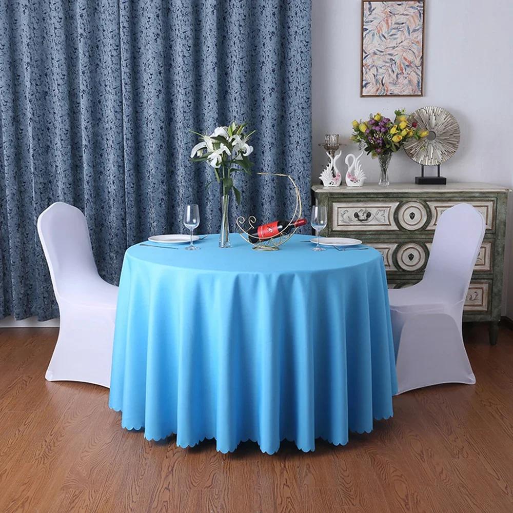 Round Tablecloth Circular Polyester Table Cover Polyester Navy Blue Table Cloth For Hotel Banquet Birthday Party Table Decor