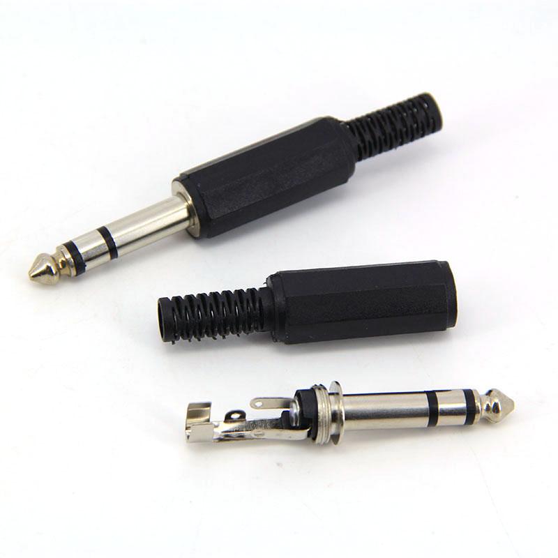 

4 шт. 6,35 мм 6,5 стерео 3-полюсный / моно 2-полюсный штекер 6,35 мм разъем усилителя микрофона припой 6,35 штекер 6,5 мм аудио 4pcs Stereo