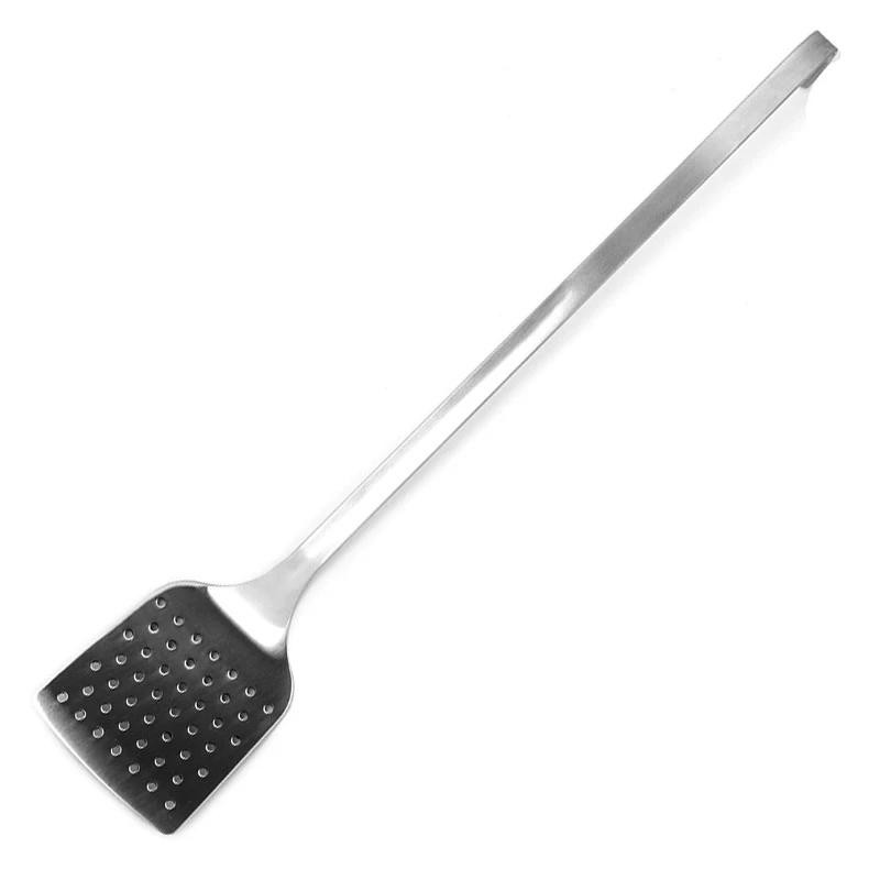 Extended stainless steel frying shovel Long handled leaky shovel steak pancakes iron pot spatula Fried vegetables Kitchenware