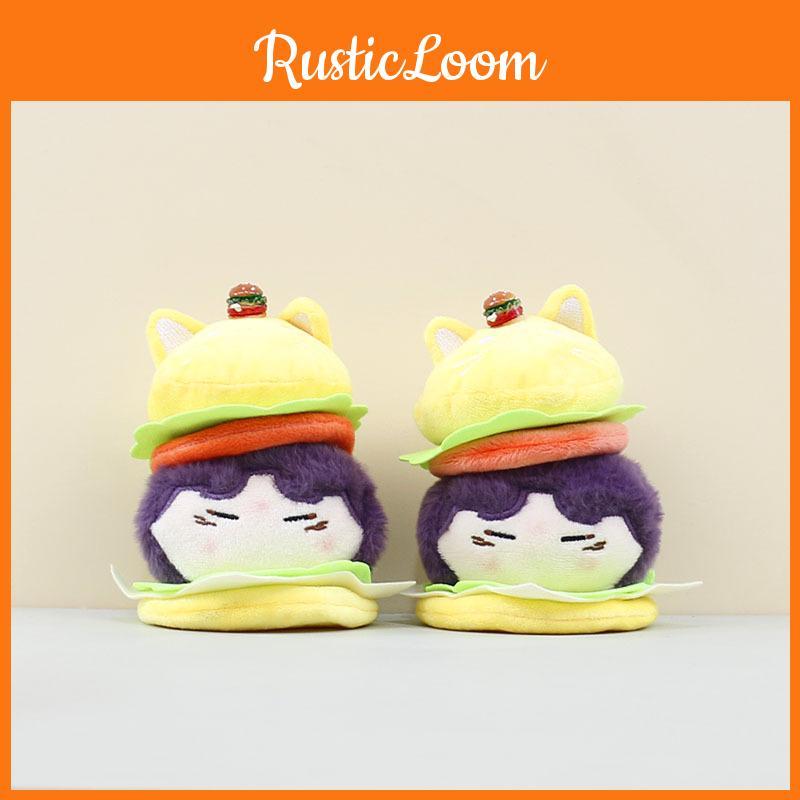 Keychain Plush Hamburger Bag Hanging Ornament Food Stuffed Toys Accessories Gift