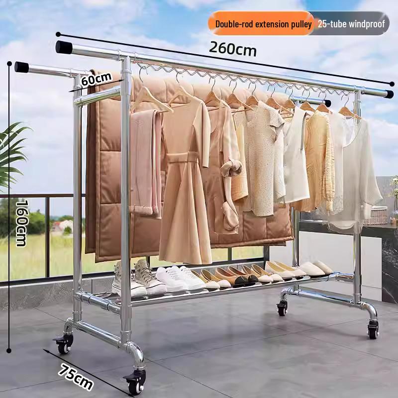 Floor-Standing Indoor Clothes Drying Rack for Bedroom and Balcony