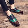 Scarpe Uomo Casual da Ufficio Punta Acuta Piatte Brogue in Pelle per Uomo Pieno Fiore Punk Rialzanti Retro Tendenza 2025 Slip-on