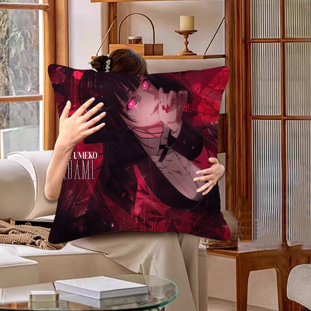 Japanese Manga KKakegurui Pillow Cover For Bedroom Room And Living Room Sofa Decorative Cushion Cover