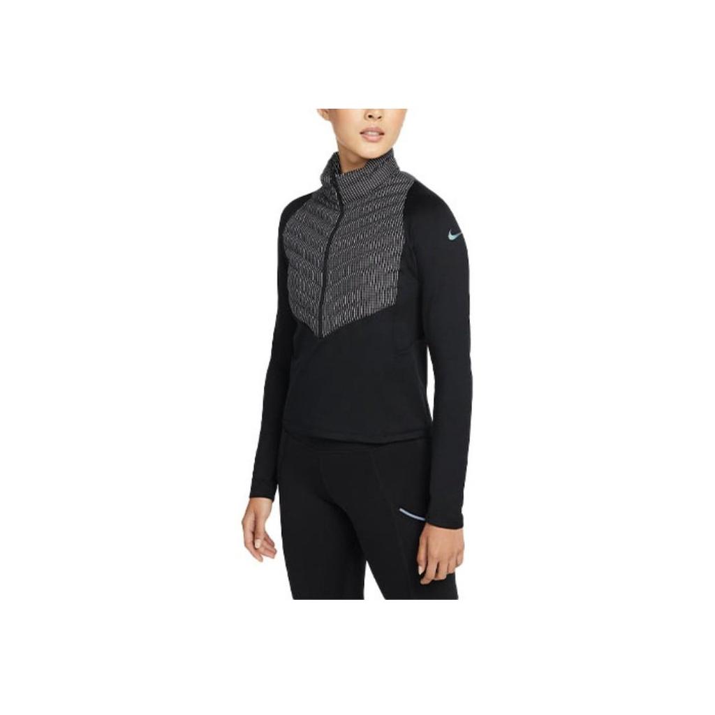 Nike Therma-FIT Color Block Logo Print Stand Collar Sport Jacket Women Jacket Black DD6469-010