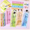 5PCS Cartoon Pencil Stationery Set Small Gift Student Souvenir Student 5 Piece Set Eraser Ruler Roller Pencil Knife Wholesale