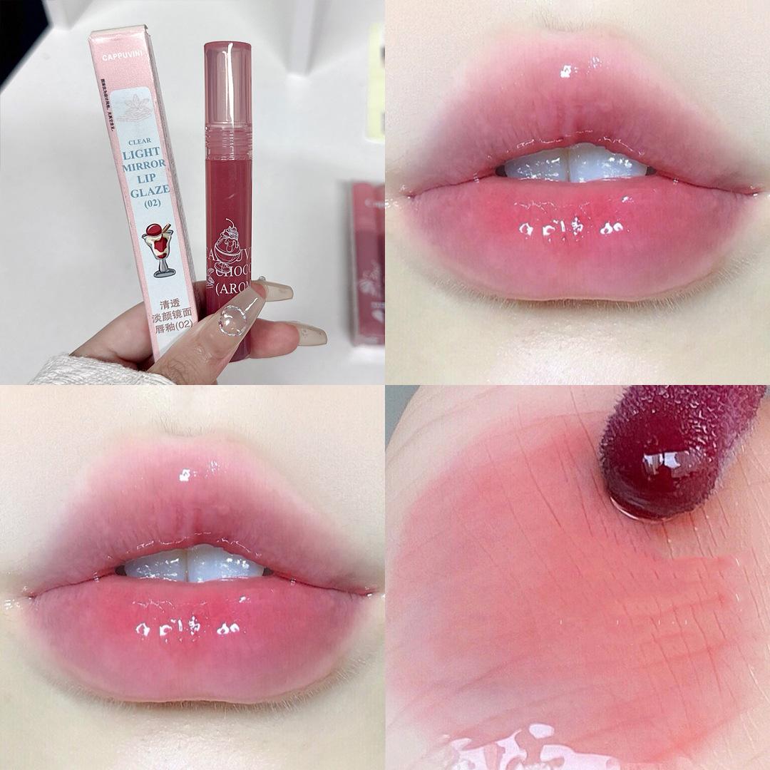 

Глазурь для губ с прозрачными линзами, увлажняющий, водно-глянцевый блеск для губ, женский блеск для губ