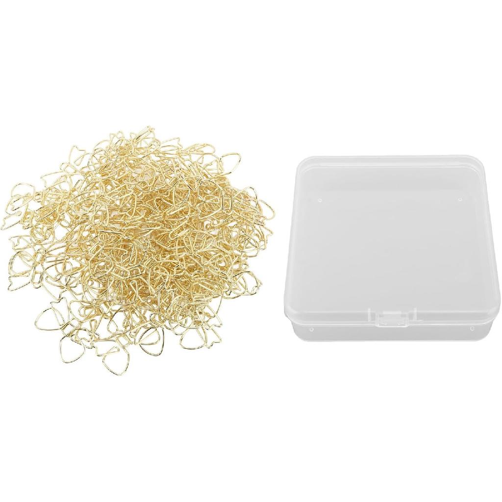100pcs Cute Bow Metal Paperclips, Gold Bow Paper Clips for Office, School, Home Use with Box, for Bookmarks, Photo Clips, Memo Clips, Calendar