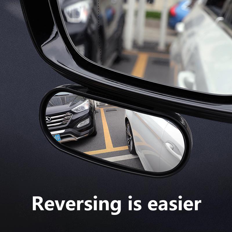 1Pc Car Mirror Auxiliary Rear View Mirror Wide Angle Side Rear Mirrors Reverse Blind Spot 360° Adjustable Car Accessories