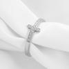 Fashion 316L Stainless Steel Channel CZ Zircon Cross Ring With Bright Elegant Crystal Engagement Rings for Women Grils Jewelry