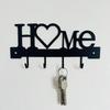 1Pcs Wall Mounted Decor Black Metal Key Holder Hook With Sweet Home Decorative Hook For Wall Coat Rack Storage Rack Wall Hanging
