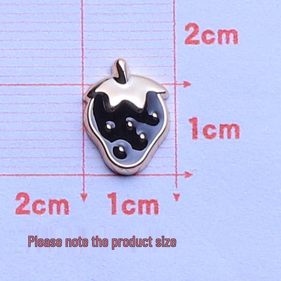 Gold-Plated Smiley Strawberry Cartoon Resin Croc Charms Accessories