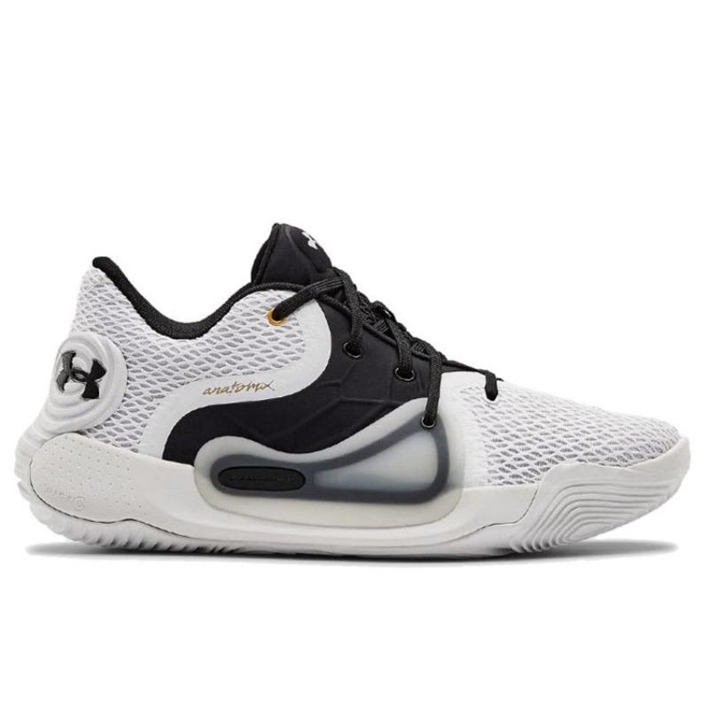 Under Armour Spawn 2 Tai Chi Yin Yang Fabric Cushioned Low Retro Basketball Shoes Unisex Black White 3022626-100