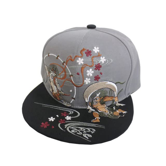 

Onishi Ken Seihan Embroidered Flat Cap, Wind God and Thunder God, Size: Approx. W58cm, H28-SF05