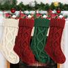 1pcs Large Knit Christmas Stockings Crochet Long Tube Stocking Christmas Decorations for Home Fireplace New Year Party 2025