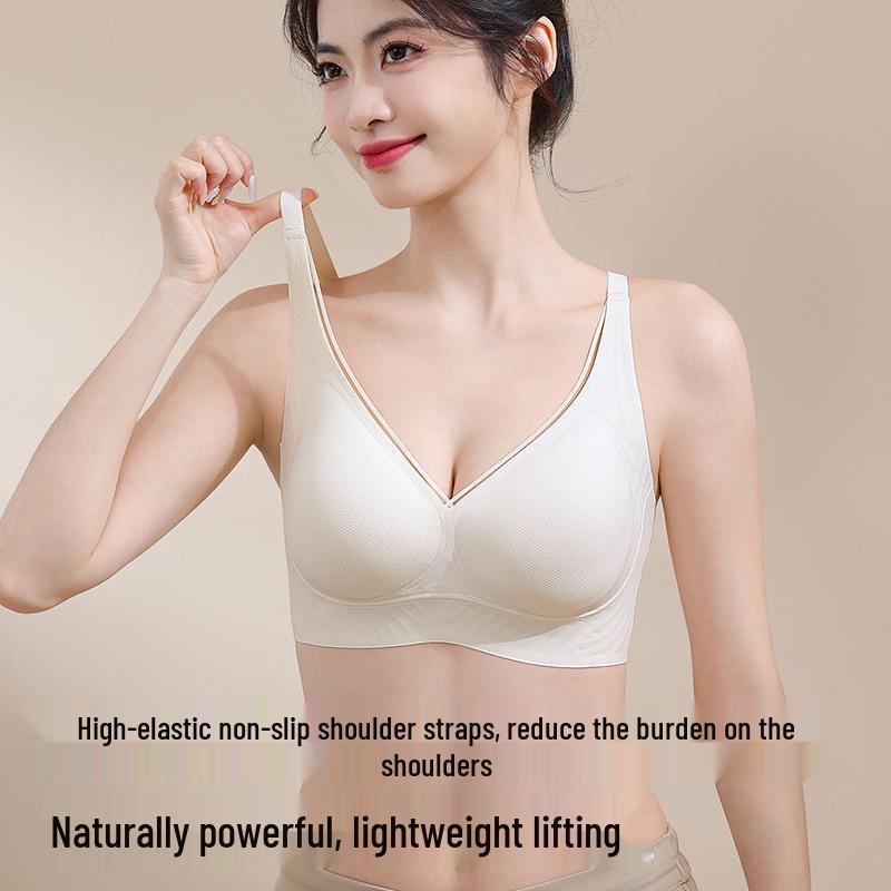 Seamless Pull-On Women's Underwear: Anti-Sagging, Side Support for Underarm Fat, Breathable, Comfortable, Adjustable, Jelly Soft Support Bra.