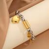 Elegantní Titanová Ocelová Pár Bracelet Srdce - Unisex, Luxusní Design, Univerzální a Stylový