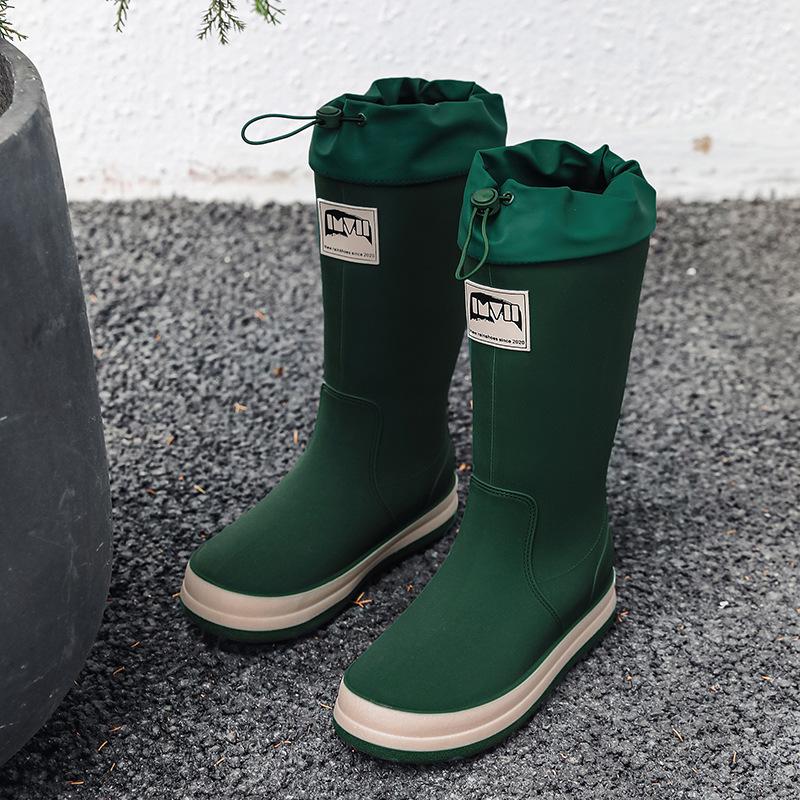 Fashion Couple Waterproof Rain Shoes Non-slip Outdoor Camping Rubber Shoes Versatile Cotton Warm Water Shoes