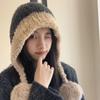 Cartoon cashmere hat, women's autumn and winter thermal straps, knitted ear protector