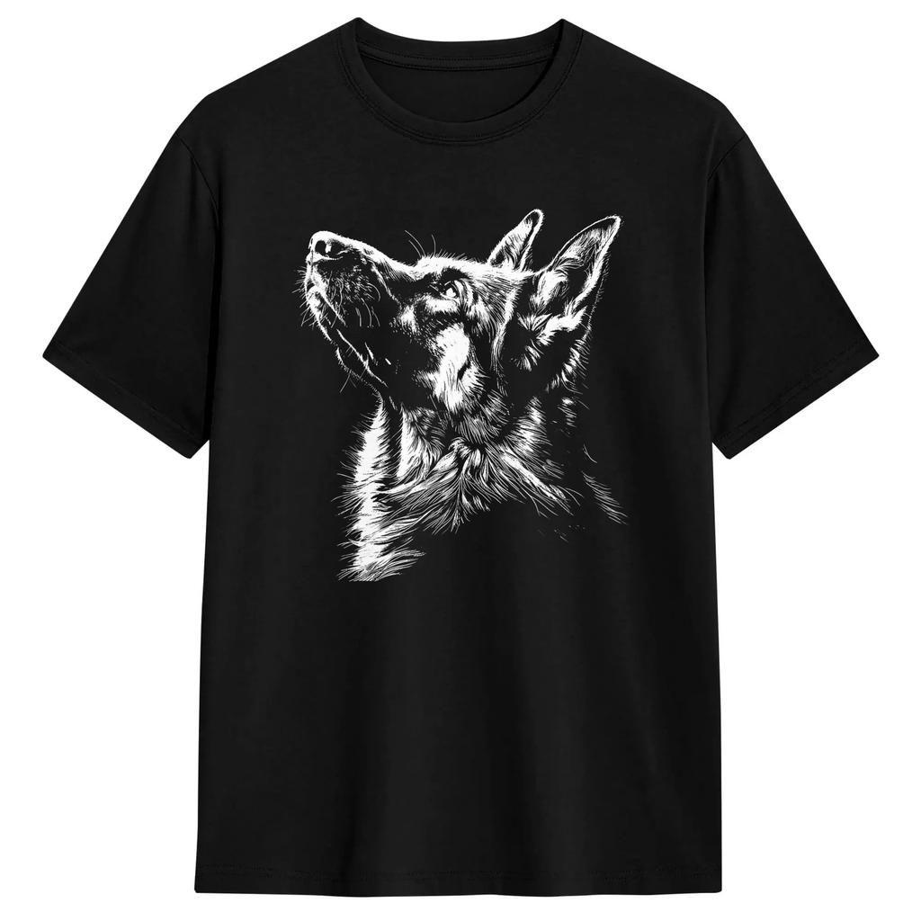 Gerunisex Shepherd Western Graphic Cowboy Dog Smoking Humor Tshirt Beach Fashion Tshirts Pure Cotton Crew Neck Plus Size Tees