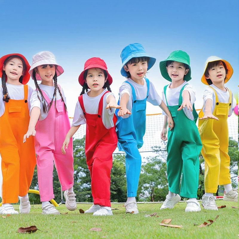 Tute Hip Hop per Bambini Salopette da Ragazza Tuta Romper per Bambini Streetwear per Ragazzi Pantaloni Colorati Scuola